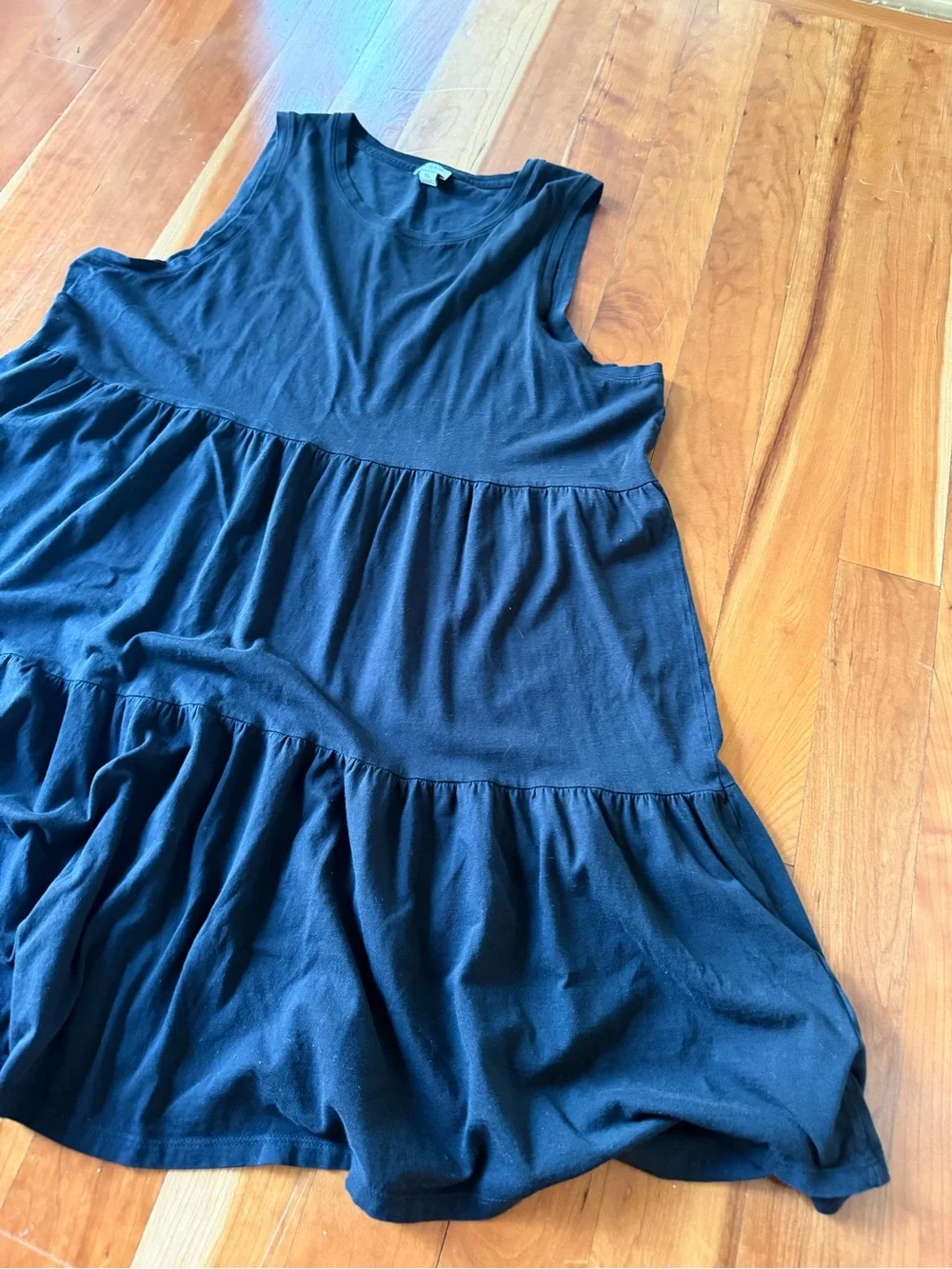 100% cotton J. Crew black ruffled dress casual or dress it up super soft XL